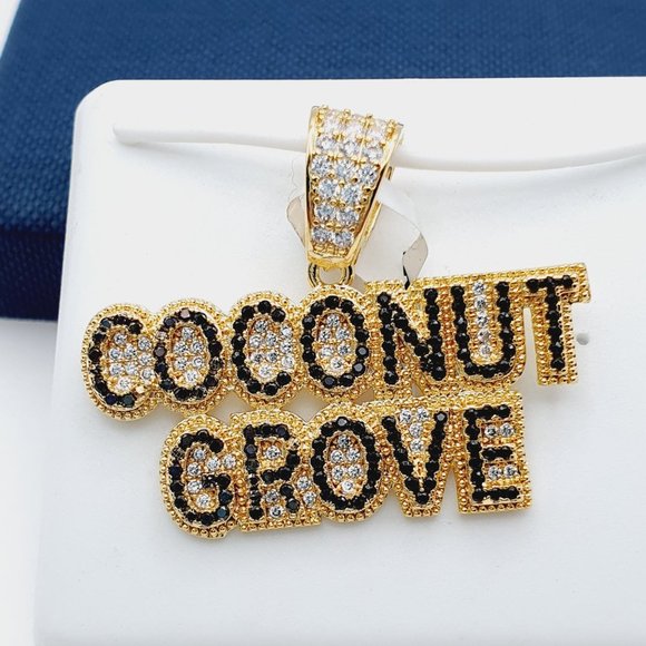 14K Gold Plated Cubic Zircon Pendant, INUS1BR248 - Picture 1 of 9